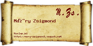 Móry Zsigmond névjegykártya